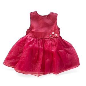 Baby 8 Red Holiday Fit n Flare Dress Toddler Girls Size 18-24M EUC